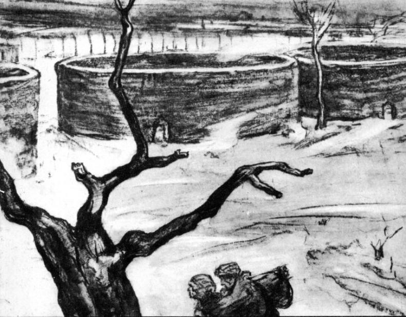 Zinovii Tolkachov's Graphics from the Auschwitz-Birkenau and